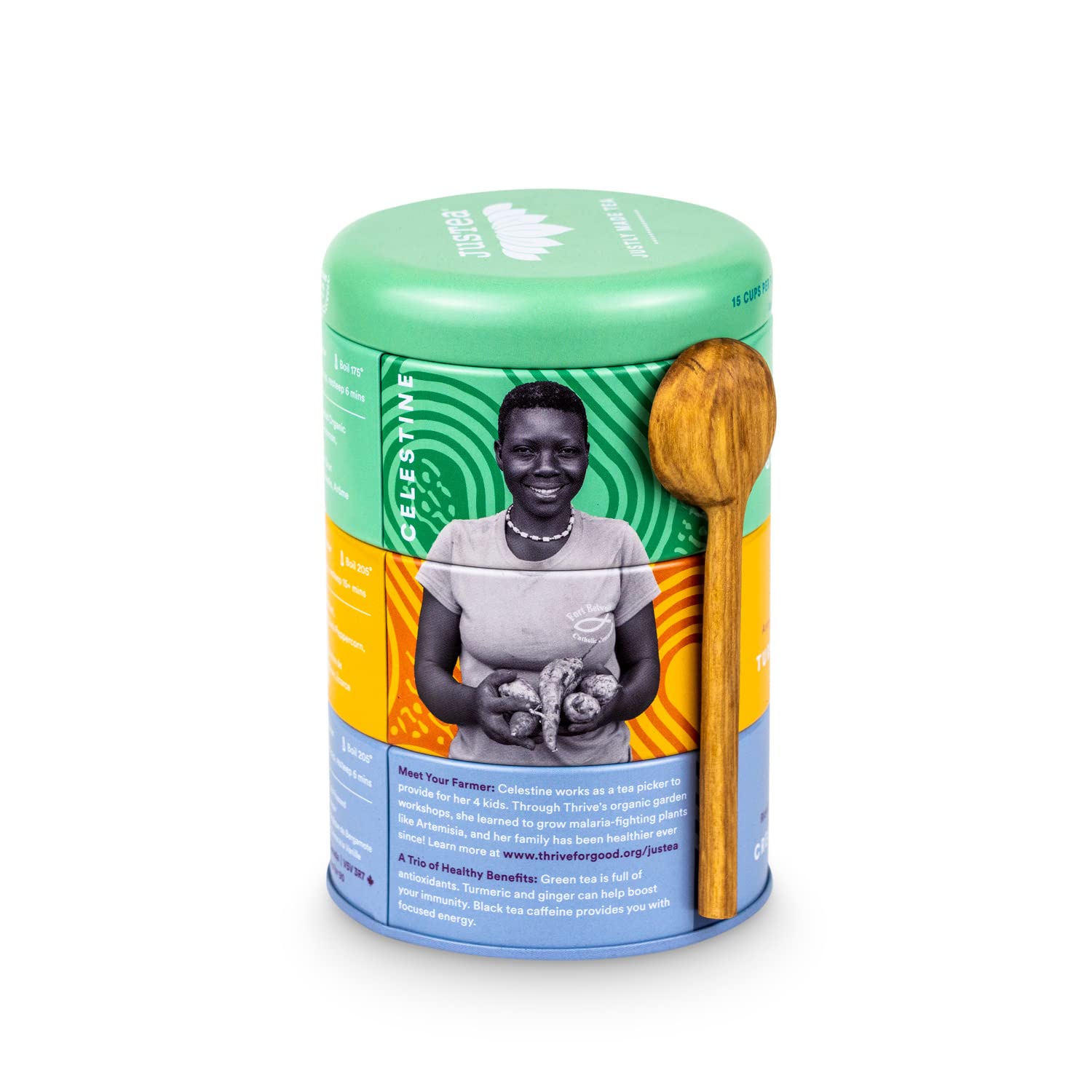 Justea trio Golden Green, Turmeric Ginger & Cream Earl Grey